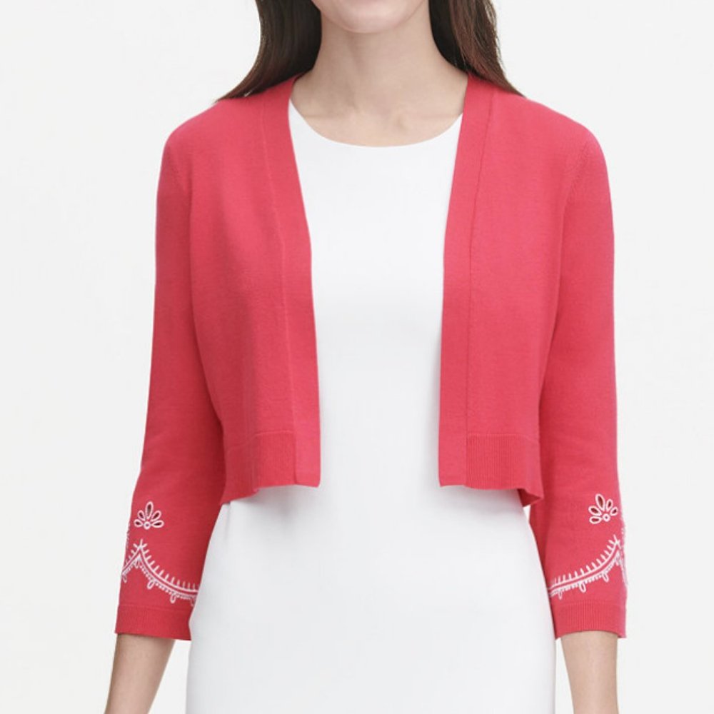 Tommy Hilfiger Embroidered Shrug with Bell Sleeves Sweater Size: XL